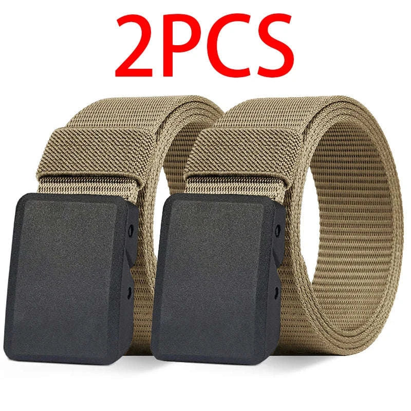 2PC Tactical Nylon Belt Set with Automatic Buckle-2PC 03A black / 120cm