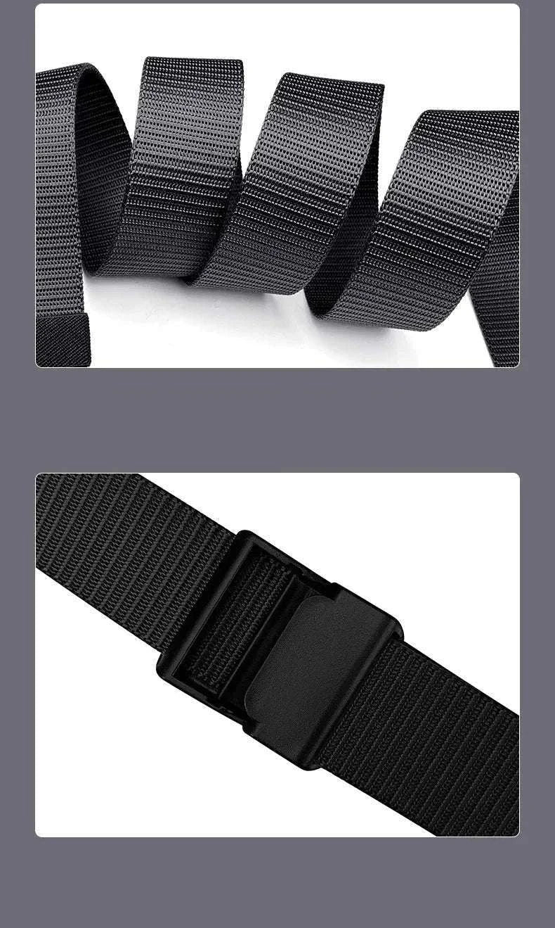 2PC Tactical Nylon Belt Set with Automatic Buckle-2PC 03A black / 120cm
