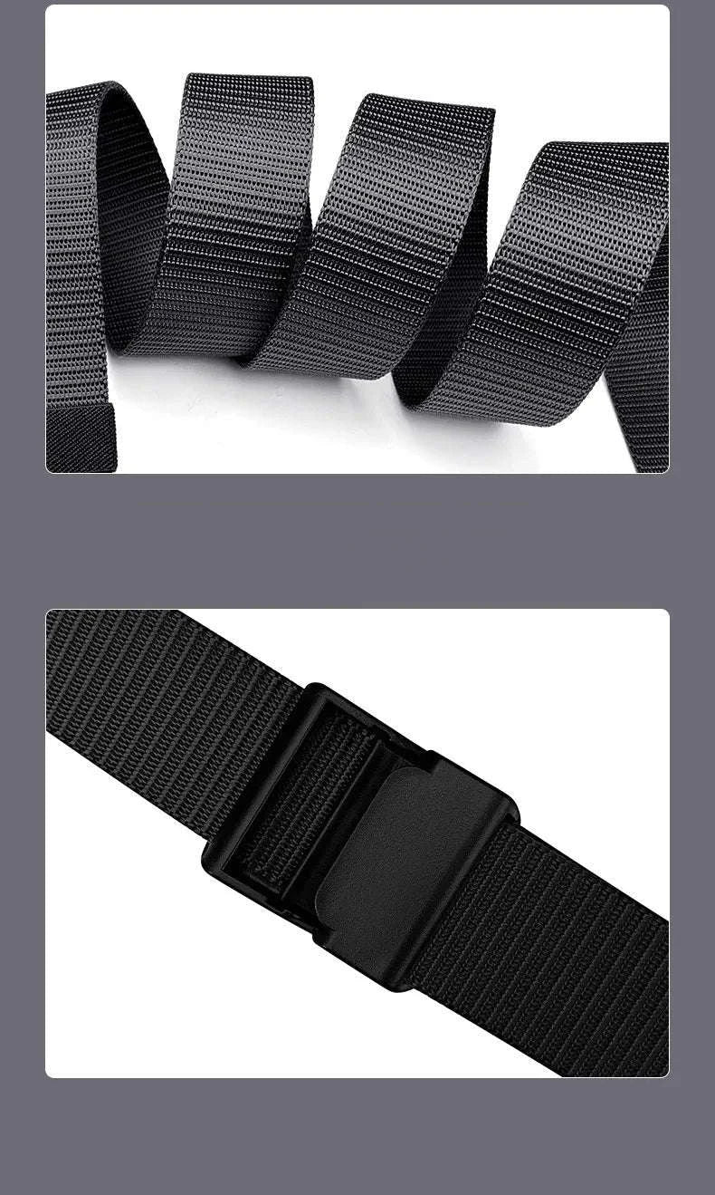 2PC Tactical Nylon Belt Set with Automatic Buckle-2PC 03A black / 120cm