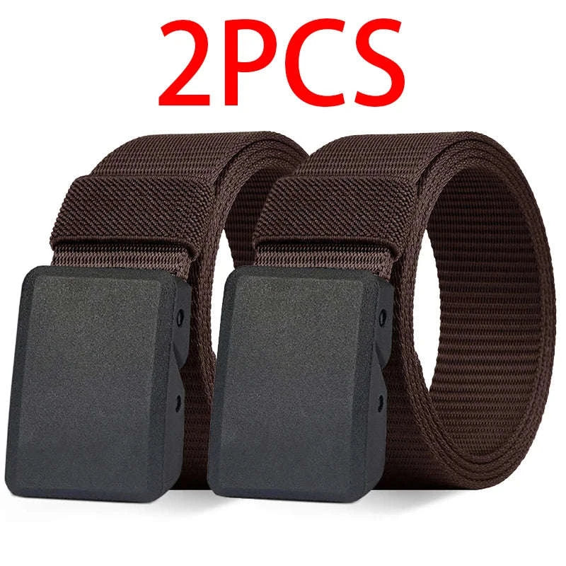 2PC Tactical Nylon Belt Set with Automatic Buckle-2PC 03A black / 120cm