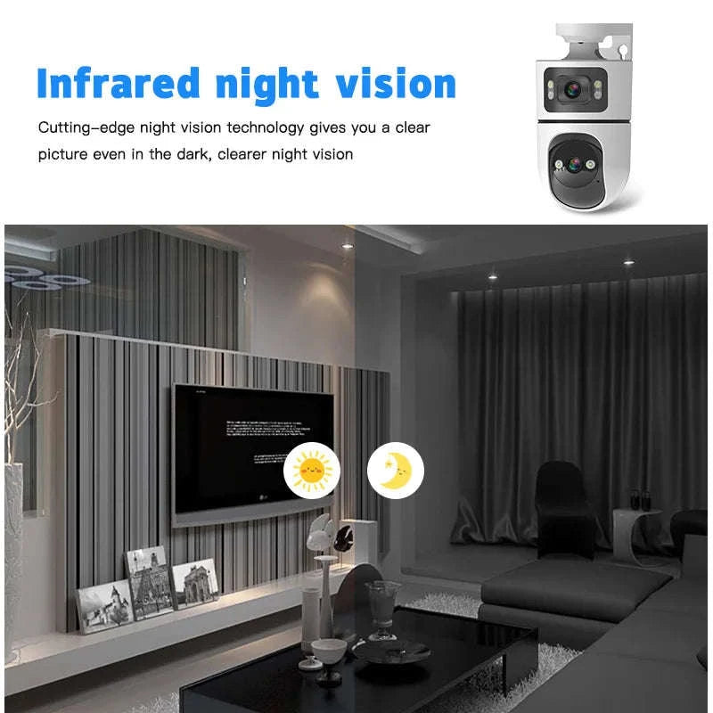 2PCS 3MP WiFi Pan Tilt Outdoor Security Cameras with Night Vision-WiFi NO Card 2PCS / United States