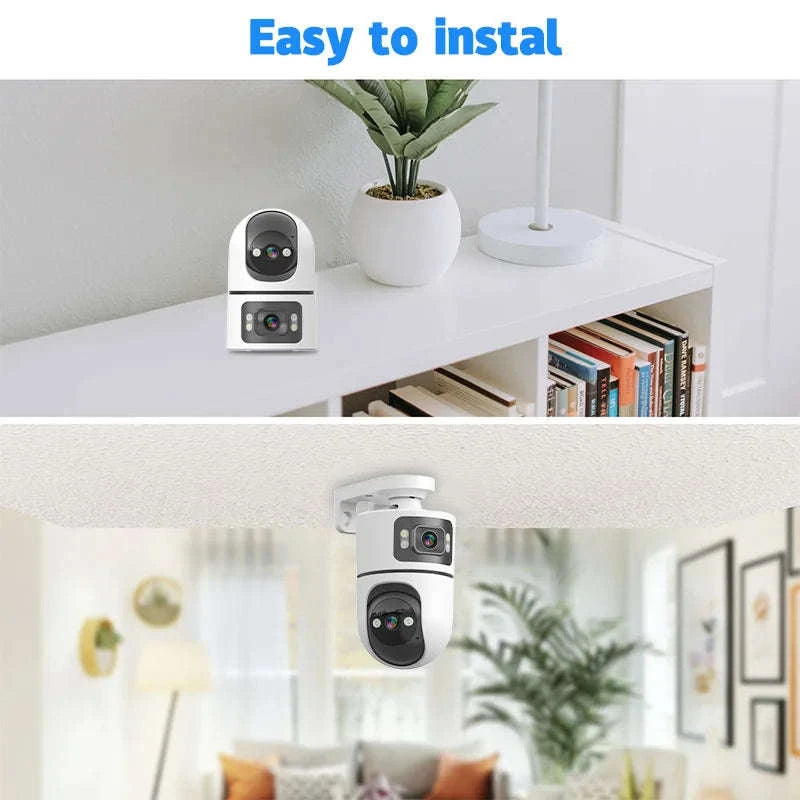2PCS 3MP WiFi Pan Tilt Outdoor Security Cameras with Night Vision-WiFi NO Card 2PCS / United States