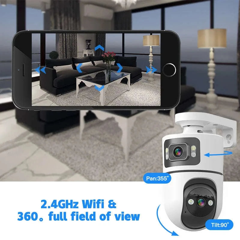 2PCS 3MP WiFi Pan Tilt Outdoor Security Cameras with Night Vision-WiFi NO Card 2PCS / United States