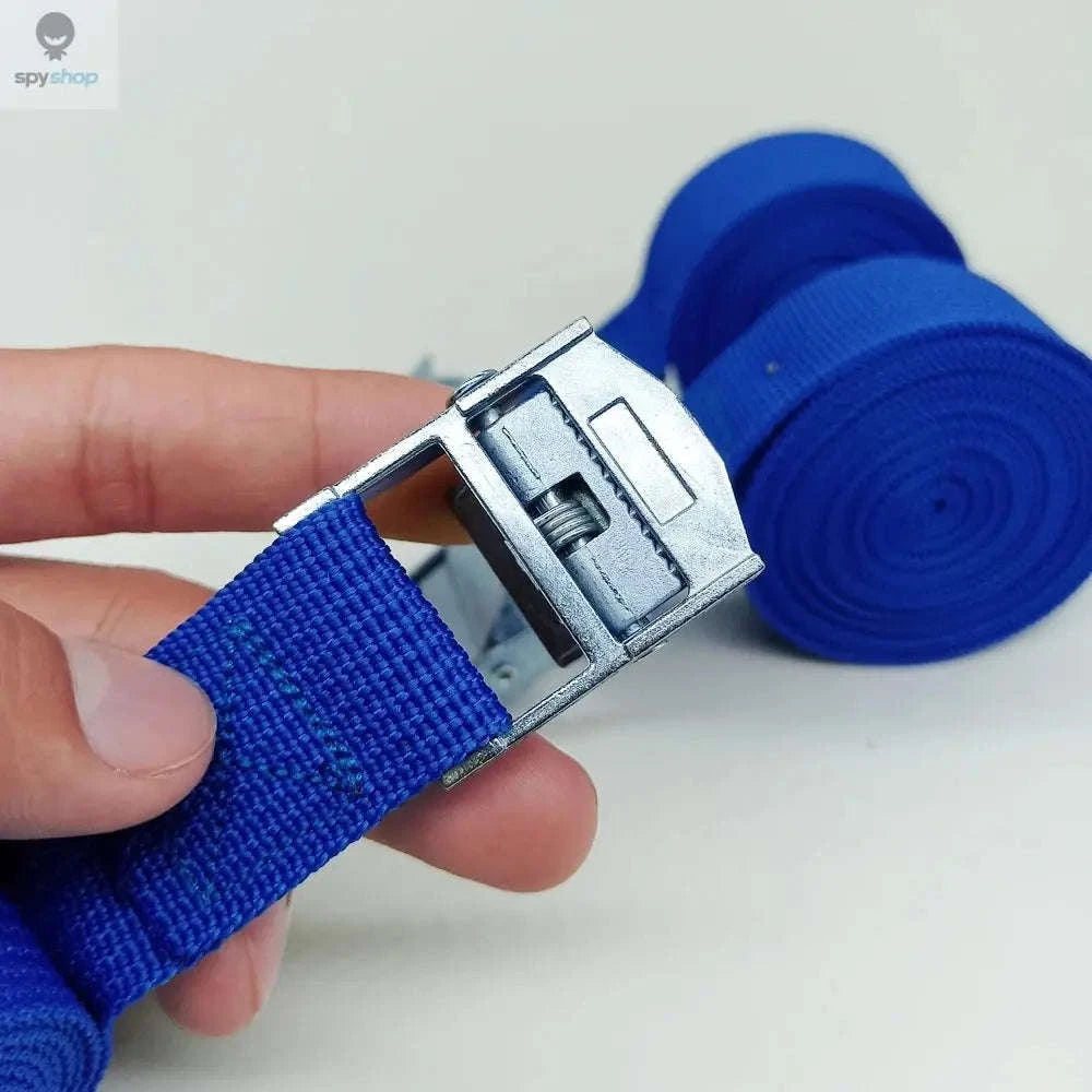 2pcs 4M Zinc Alloy Cargo Straps with Pressure Buckles-Blue