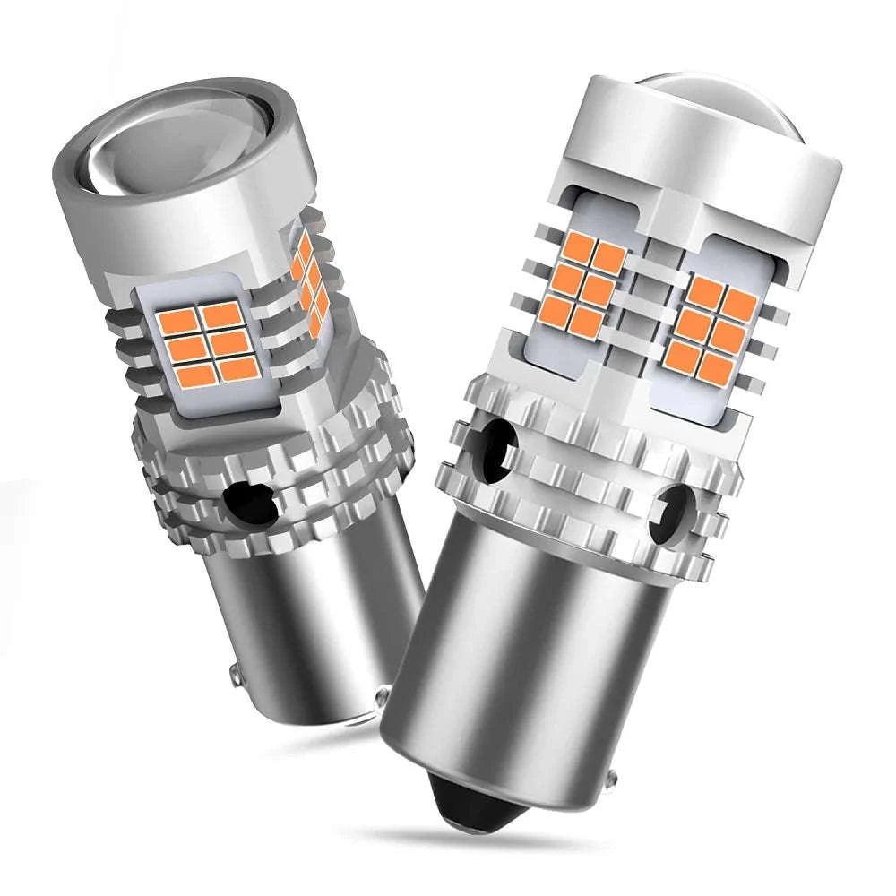 2pcs Amber LED Turn Signal Bulbs 12V 1156 BA15S-1156 BAU15S PY21W