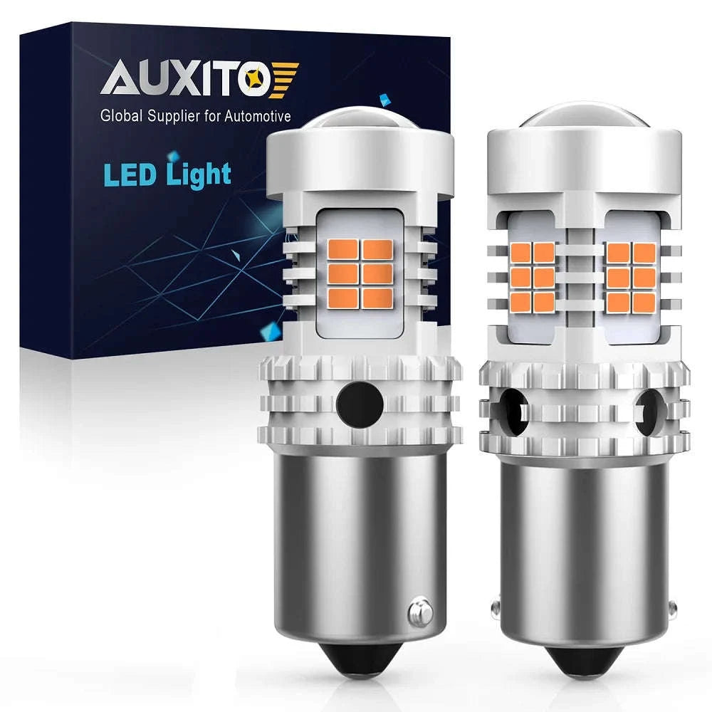 2pcs Amber LED Turn Signal Bulbs 12V 1156 BA15S-1156 BAU15S PY21W