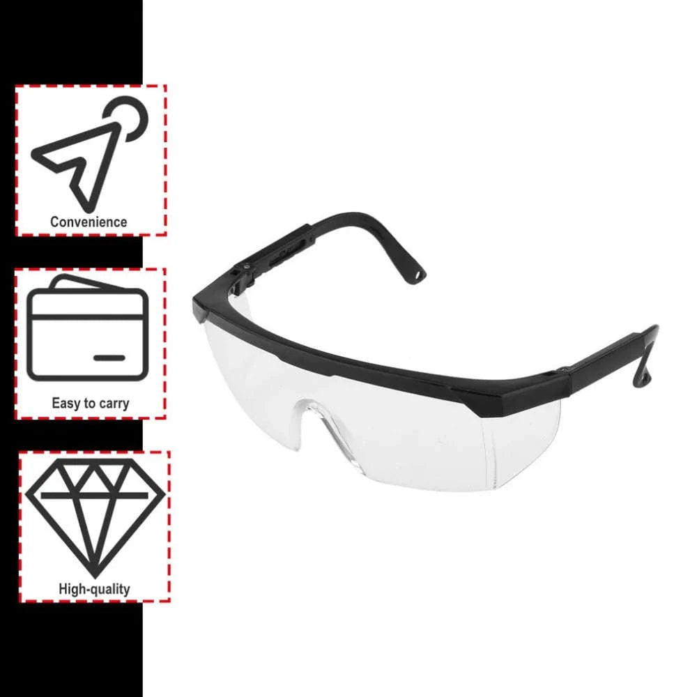 2Pcs Anti‑Splash Safety Goggles for Lab & Industrial Use-Black