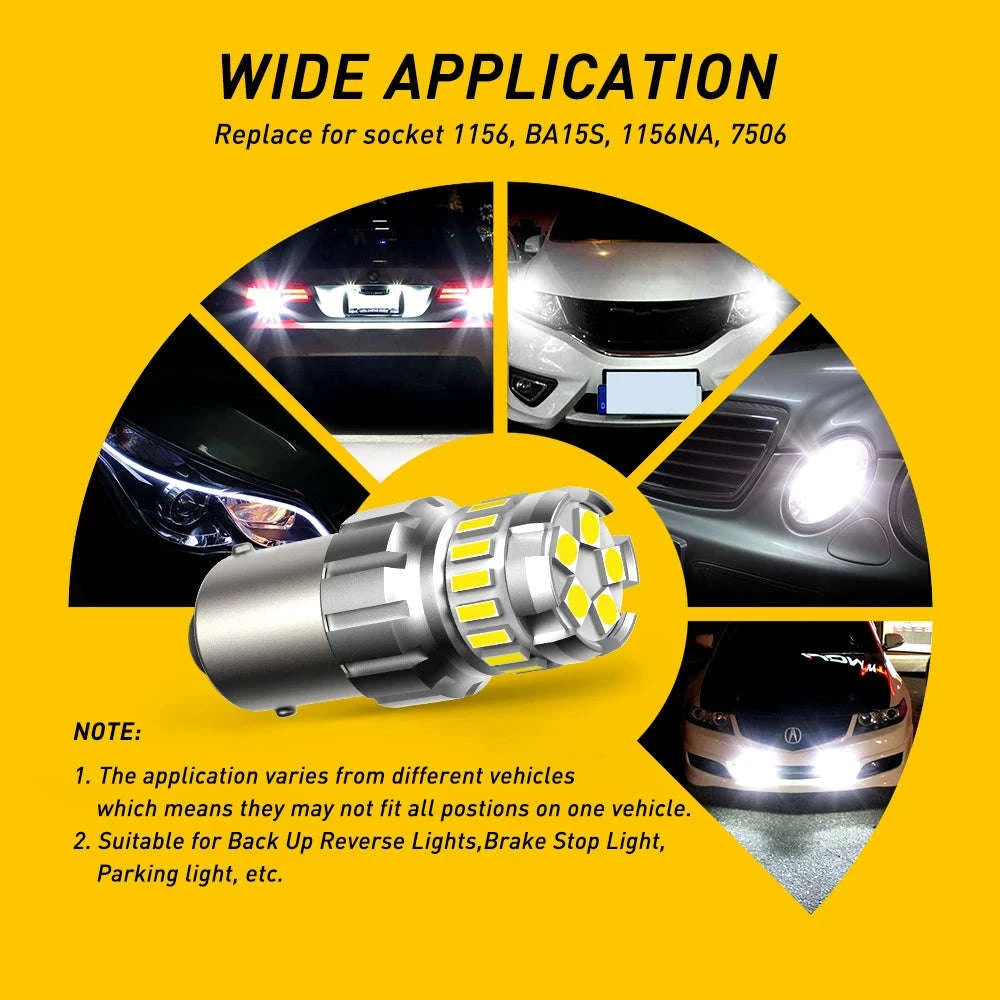 2pcs Canbus LED Bulb 1200LM 12V White 6500K-T15 / China Mainland / 6500K