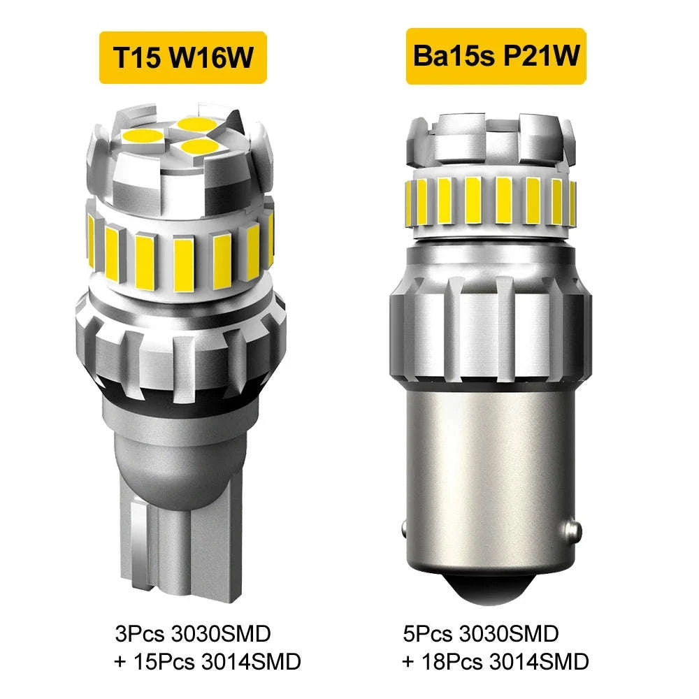 2pcs Canbus LED Bulb 1200LM 12V White 6500K-T15 / China Mainland / 6500K