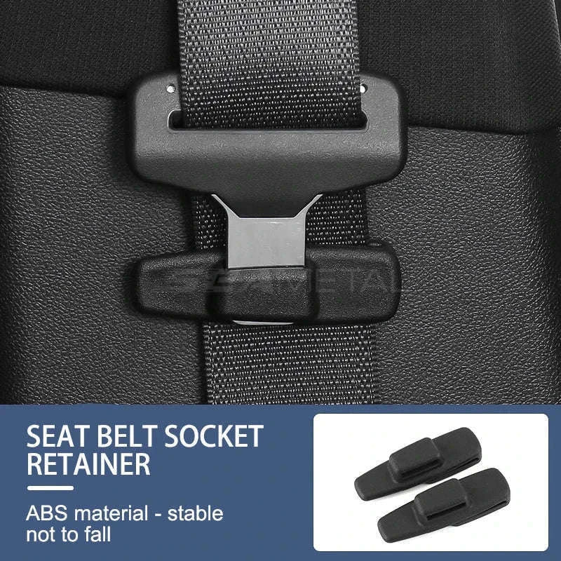 2pcs Car Seat Belt Holder Clip Black-Black 2pcs