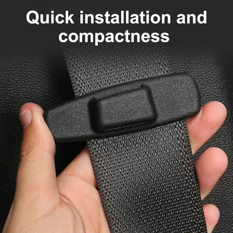 2pcs Car Seat Belt Holder Clip Black-Black 2pcs