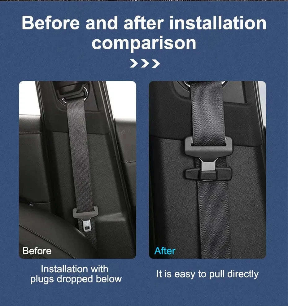 2pcs Car Seat Belt Holder Clip Black-Black 2pcs
