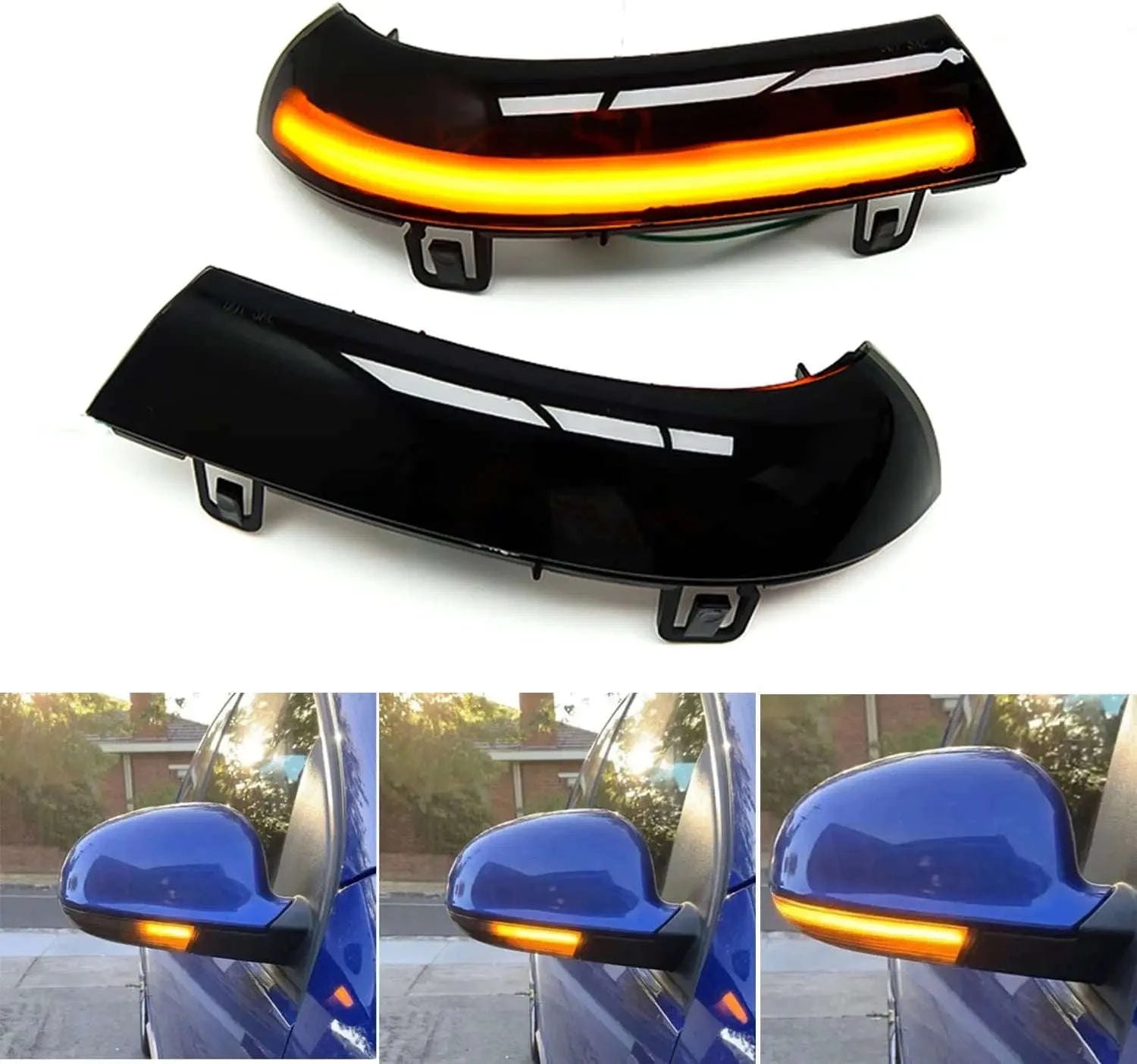 2pcs Dynamic LED Turn Signal Mirror Indicator Light-Yellow