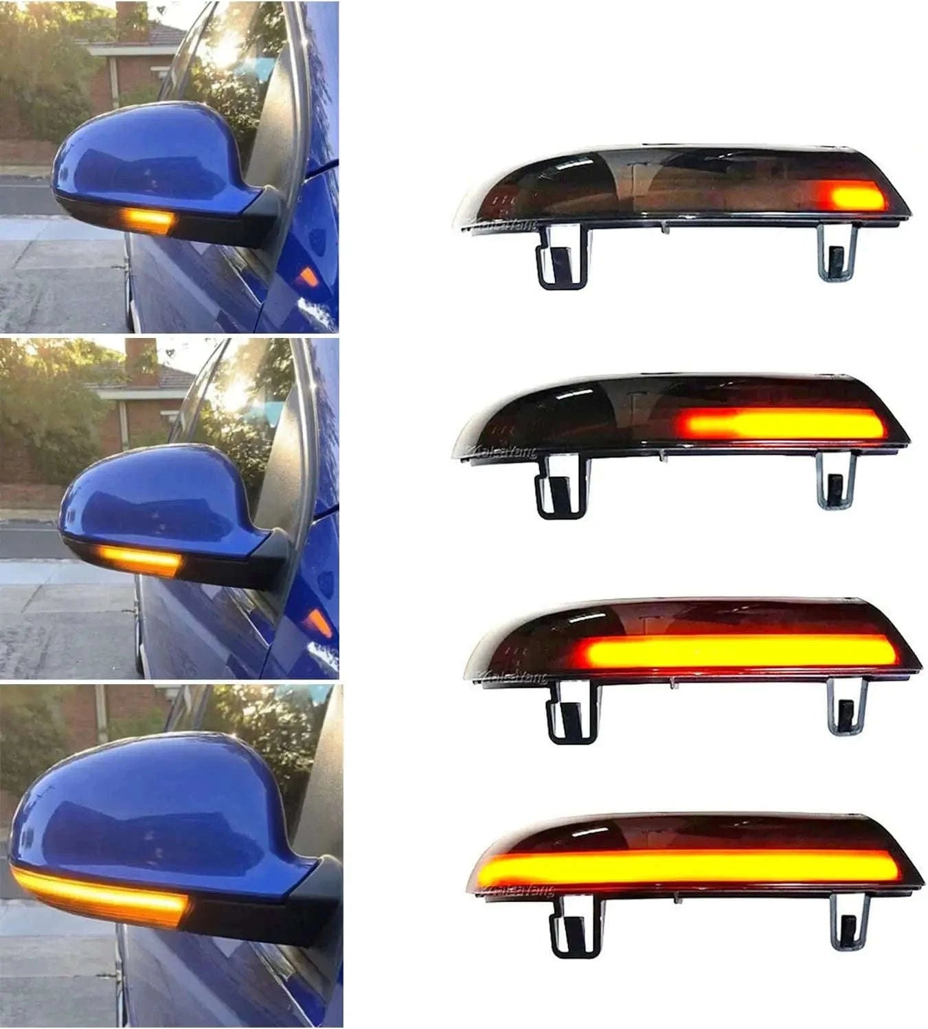 2pcs Dynamic LED Turn Signal Mirror Indicator Light-Yellow