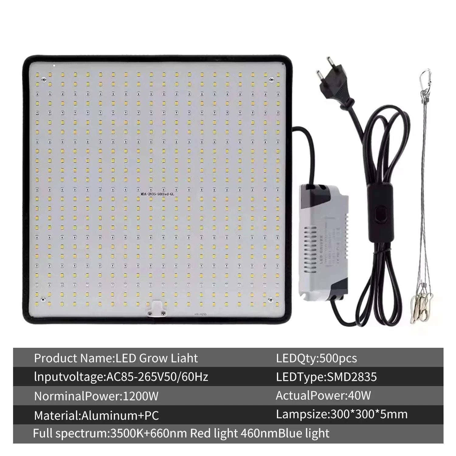 2PCS Full Spectrum LED Grow Lights 1200W Quantum Boards 1x1ft-2pcs / EU / 1200W|france