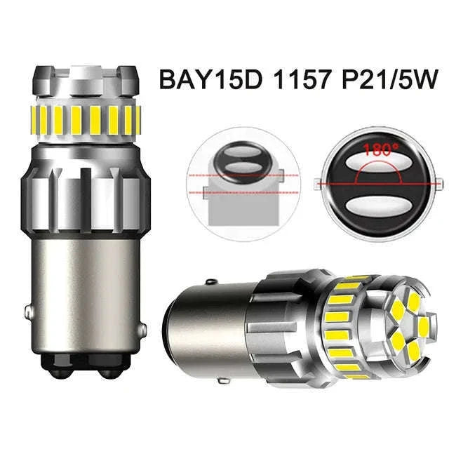 2pcs P21W LED Canbus Bulbs 6500K White-T15 W16W 921 912 / China Mainland / 6500K White