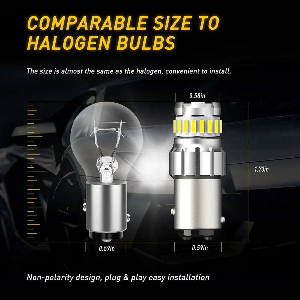 2pcs P21W LED Canbus Bulbs 6500K White-T15 W16W 921 912 / China Mainland / 6500K White