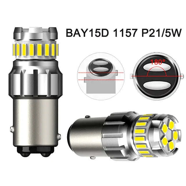 2pcs P21W LED Canbus Bulbs 6500K White-T15 W16W 921 912 / China Mainland / 6500K White