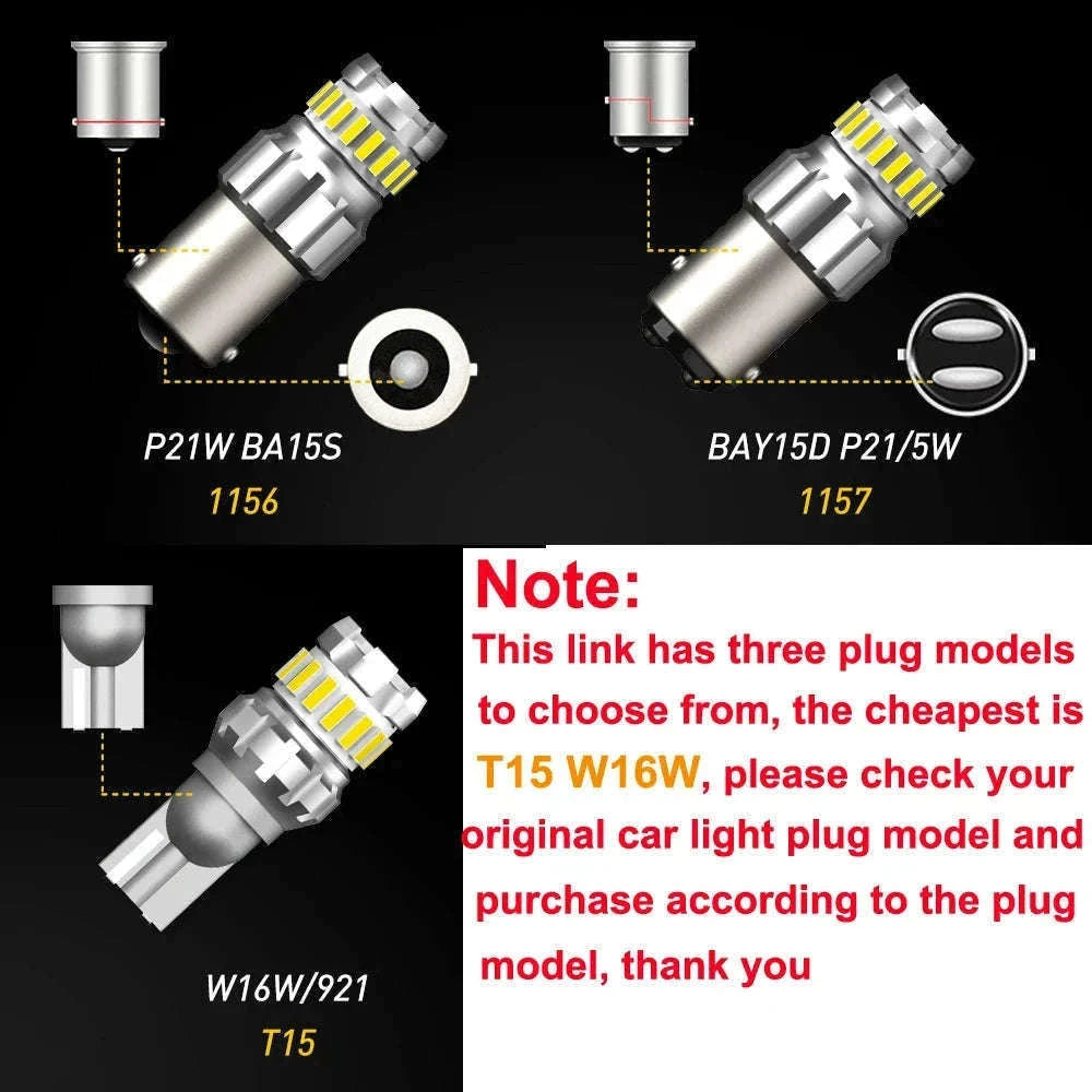 2pcs P21W LED Canbus Bulbs 6500K White-T15 W16W 921 912 / China Mainland / 6500K White