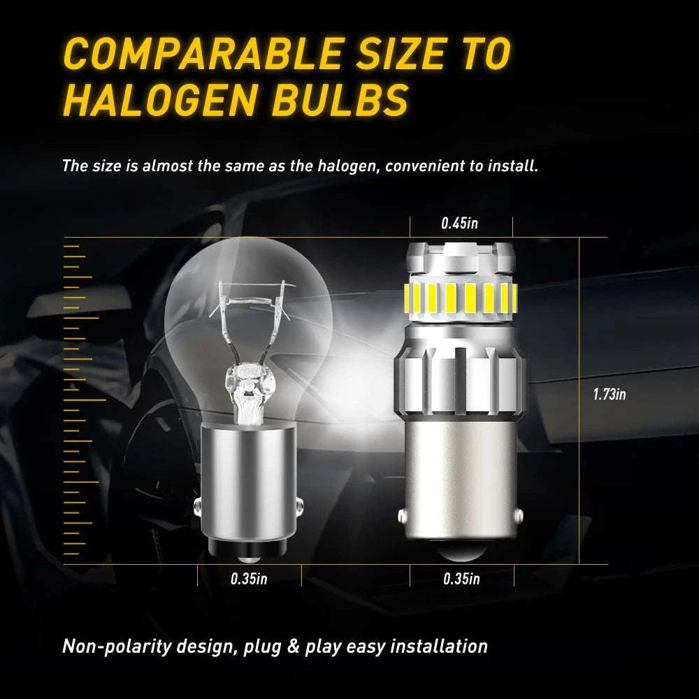 2pcs P21W LED Canbus Bulbs 6500K White-T15 W16W 921 912 / China Mainland / 6500K White