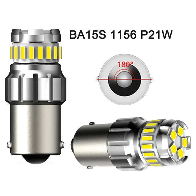 2pcs P21W LED Canbus Bulbs 6500K White-T15 W16W 921 912 / China Mainland / 6500K White