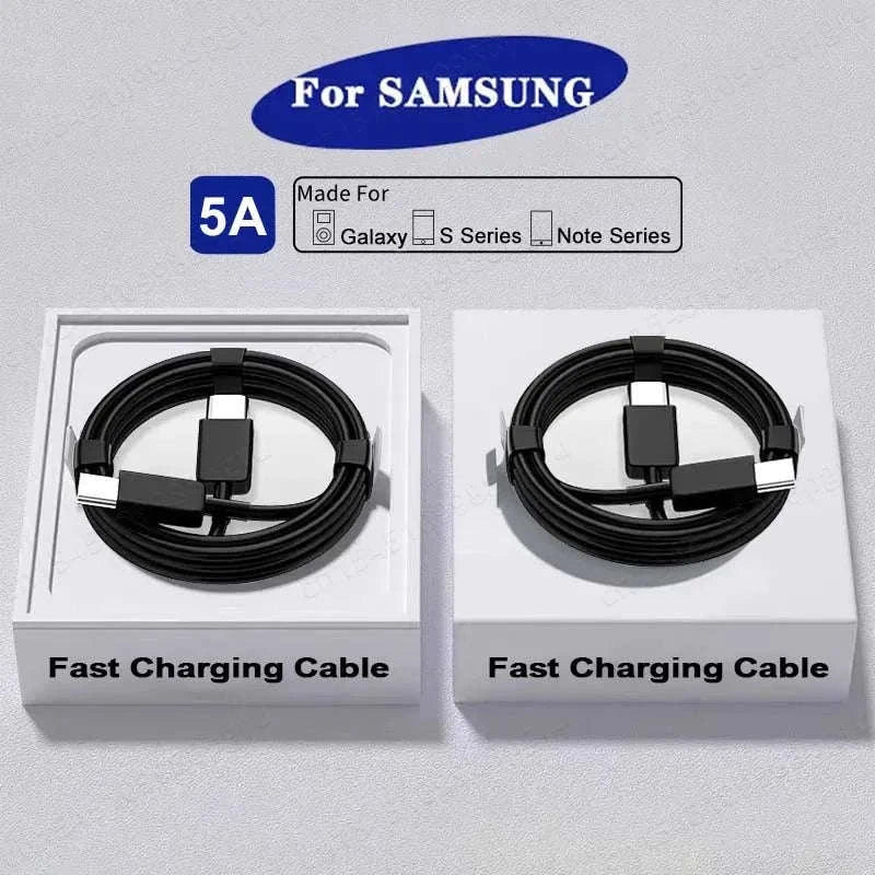 2PCS PD 45W USB C Cable for Samsung & More-45W-Black White / 1.5m