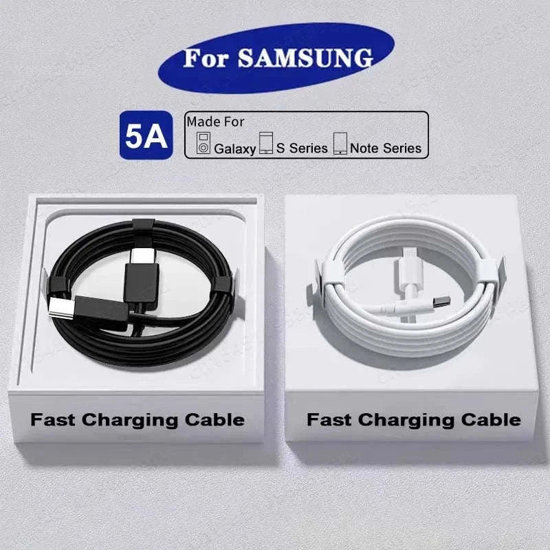 2PCS PD 45W USB C Cable for Samsung & More-45W-Black White / 1.5m