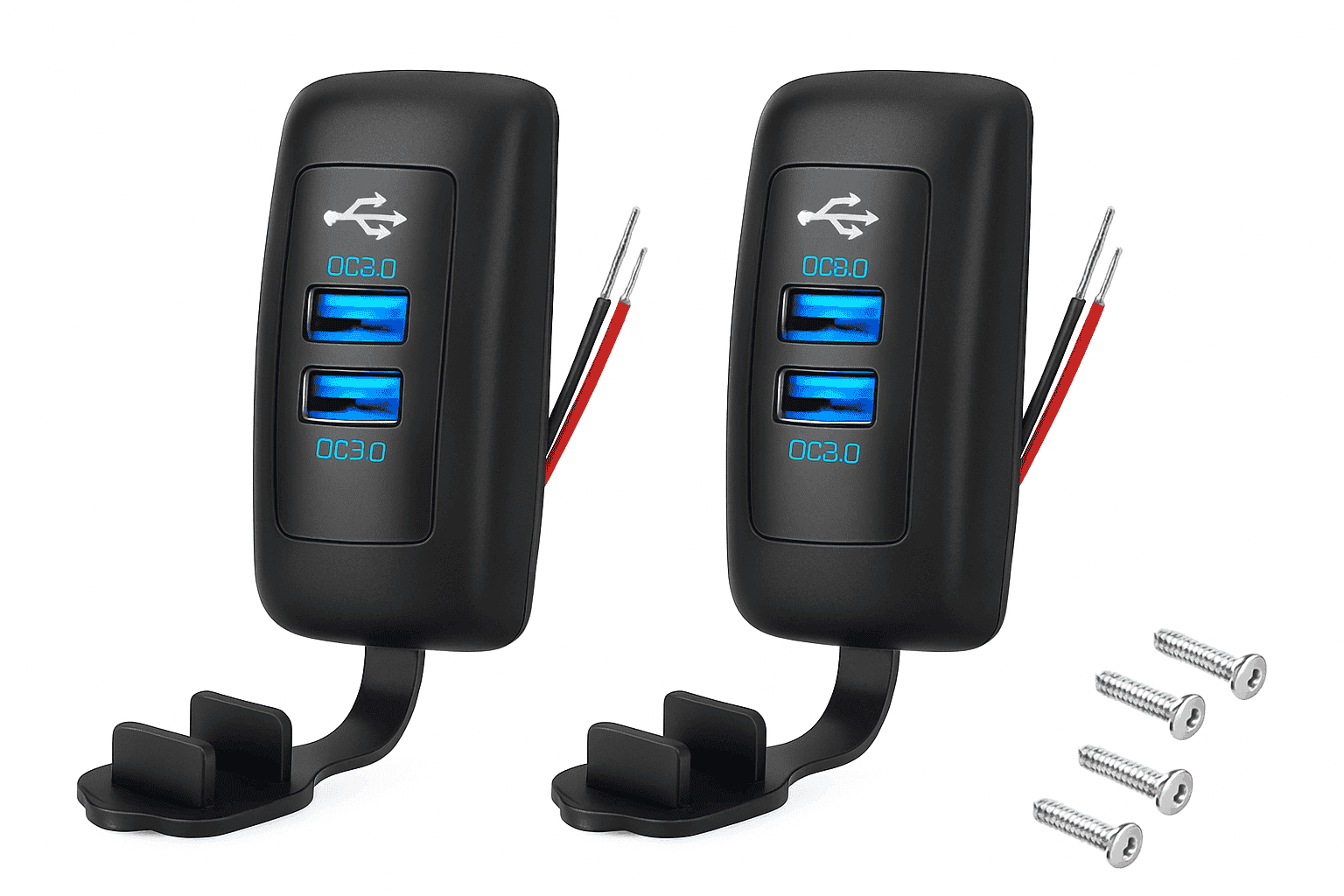 2PCS RV USB Outlet with Dual QC3.0 USB-A and PD3.0 USB-C-2PCS