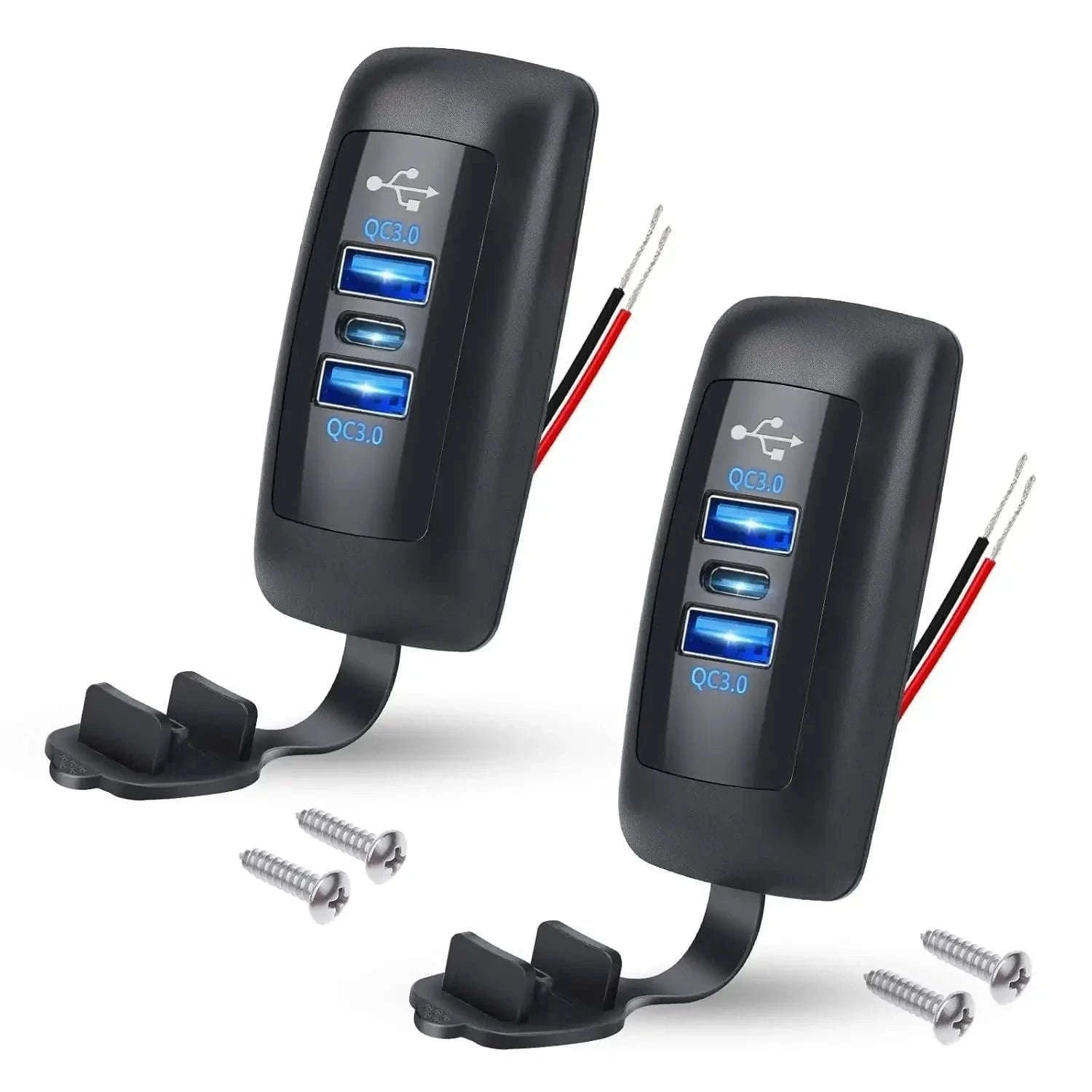 2PCS RV USB Outlet with Dual QC3.0 USB-A and PD3.0 USB-C-2PCS