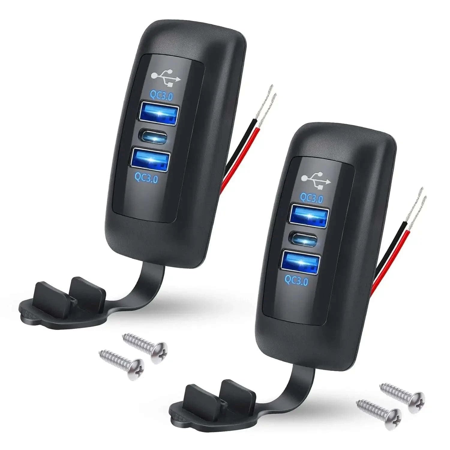2PCS RV USB Outlet with Dual QC3.0 USB-A and PD3.0 USB-C-2PCS