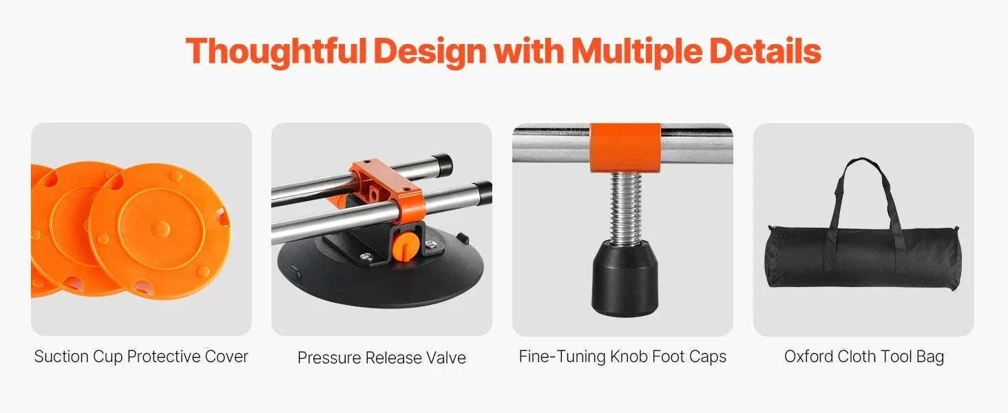 2PCS Seam Setter with 6in Vacuum Cups for Tile & Stone Leveling-2 Packs / CZECH REPUBLIC