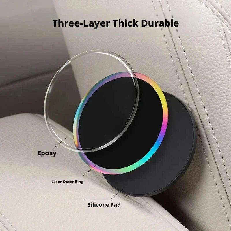 2PCS Universal Car Cup Holder Mat 7cm Silicone Anti-Slip-Black 2Pcs / Other