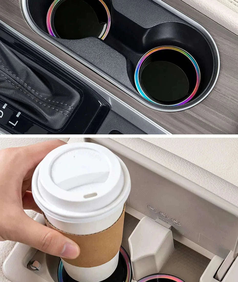 2PCS Universal Car Cup Holder Mat 7cm Silicone Anti-Slip-Black 2Pcs / Other