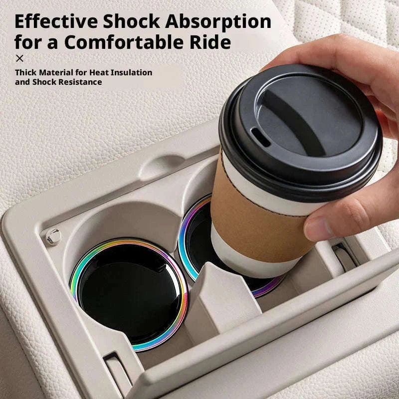 2PCS Universal Car Cup Holder Mat 7cm Silicone Anti-Slip-Black 2Pcs / Other