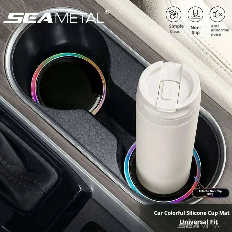 2PCS Universal Car Cup Holder Mat 7cm Silicone Anti-Slip-Black 2Pcs / Other