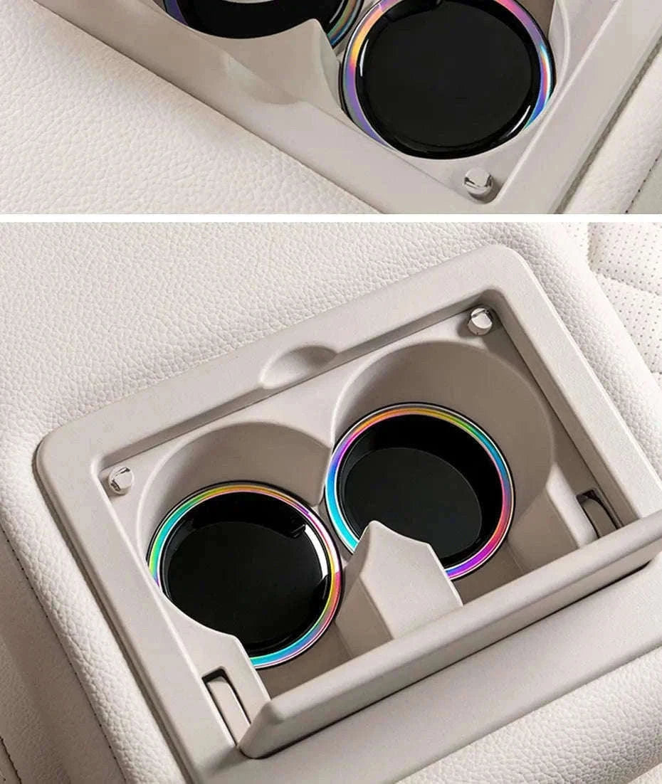 2PCS Universal Car Cup Holder Mat 7cm Silicone Anti-Slip-Black 2Pcs / Other