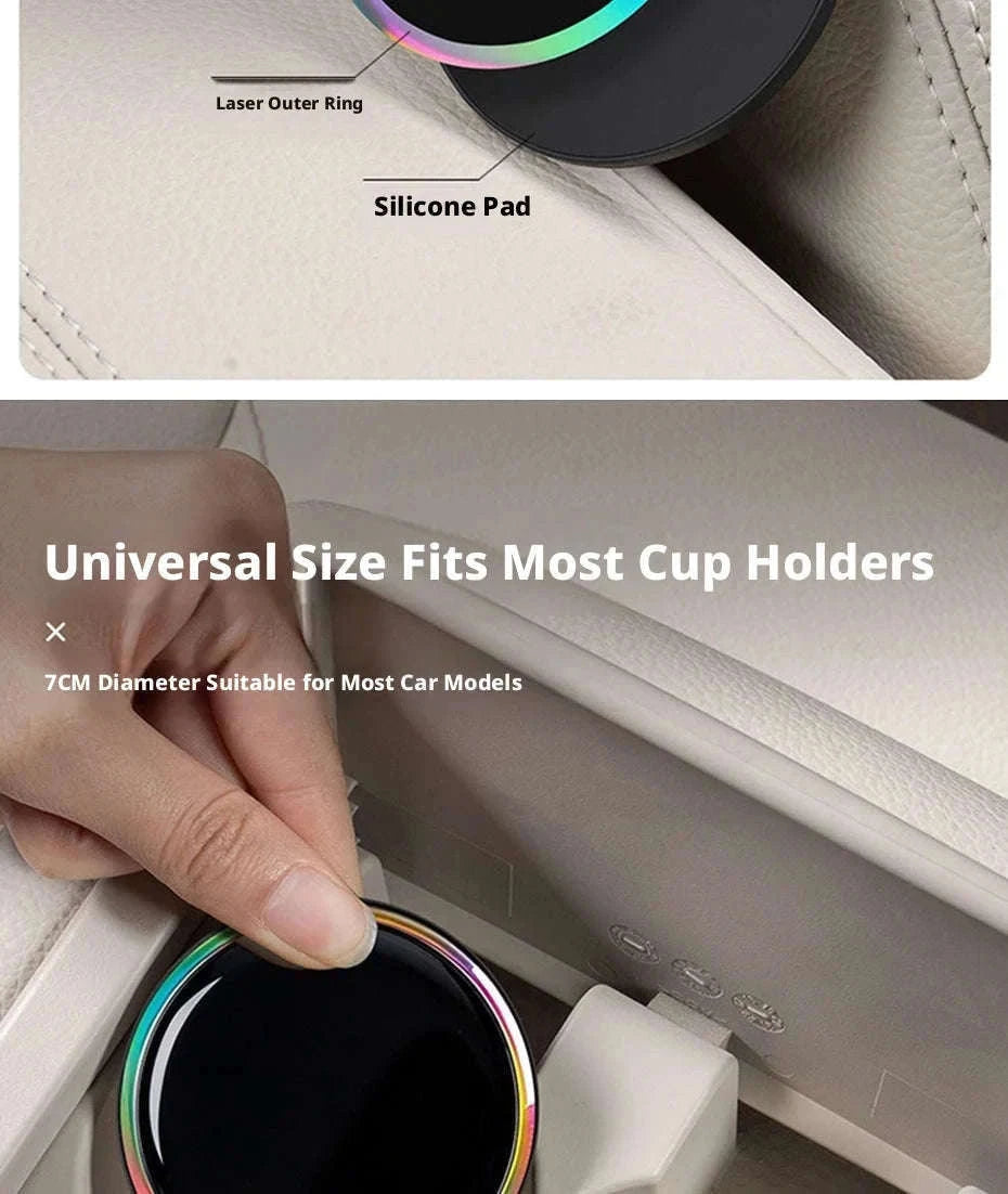 2PCS Universal Car Cup Holder Mat 7cm Silicone Anti-Slip-Black 2Pcs / Other