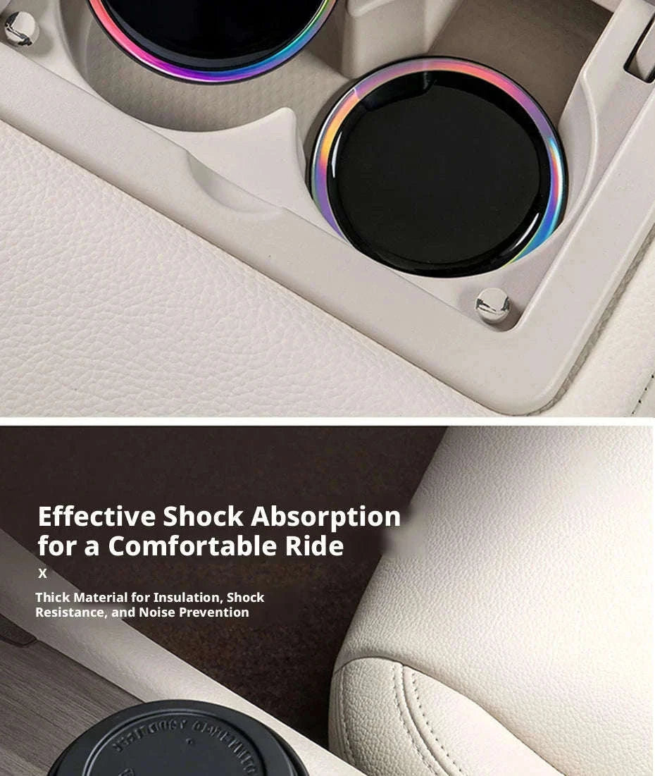 2PCS Universal Car Cup Holder Mat 7cm Silicone Anti-Slip-Black 2Pcs / Other