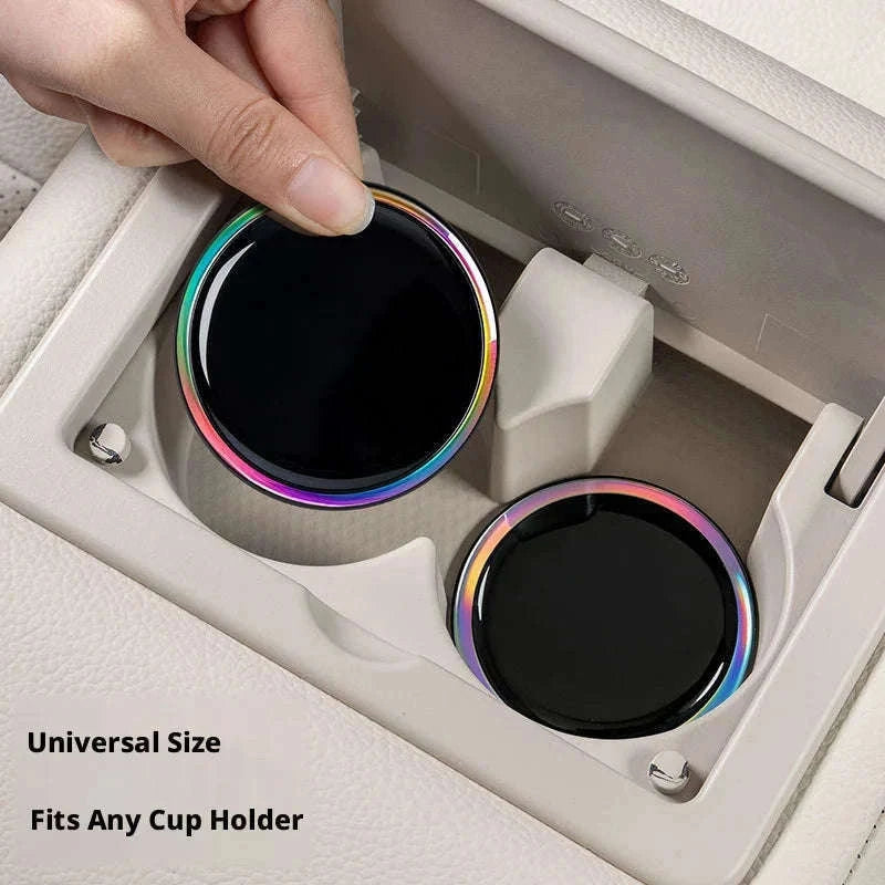 2PCS Universal Car Cup Holder Mat 7cm Silicone Anti-Slip-Black 2Pcs / Other