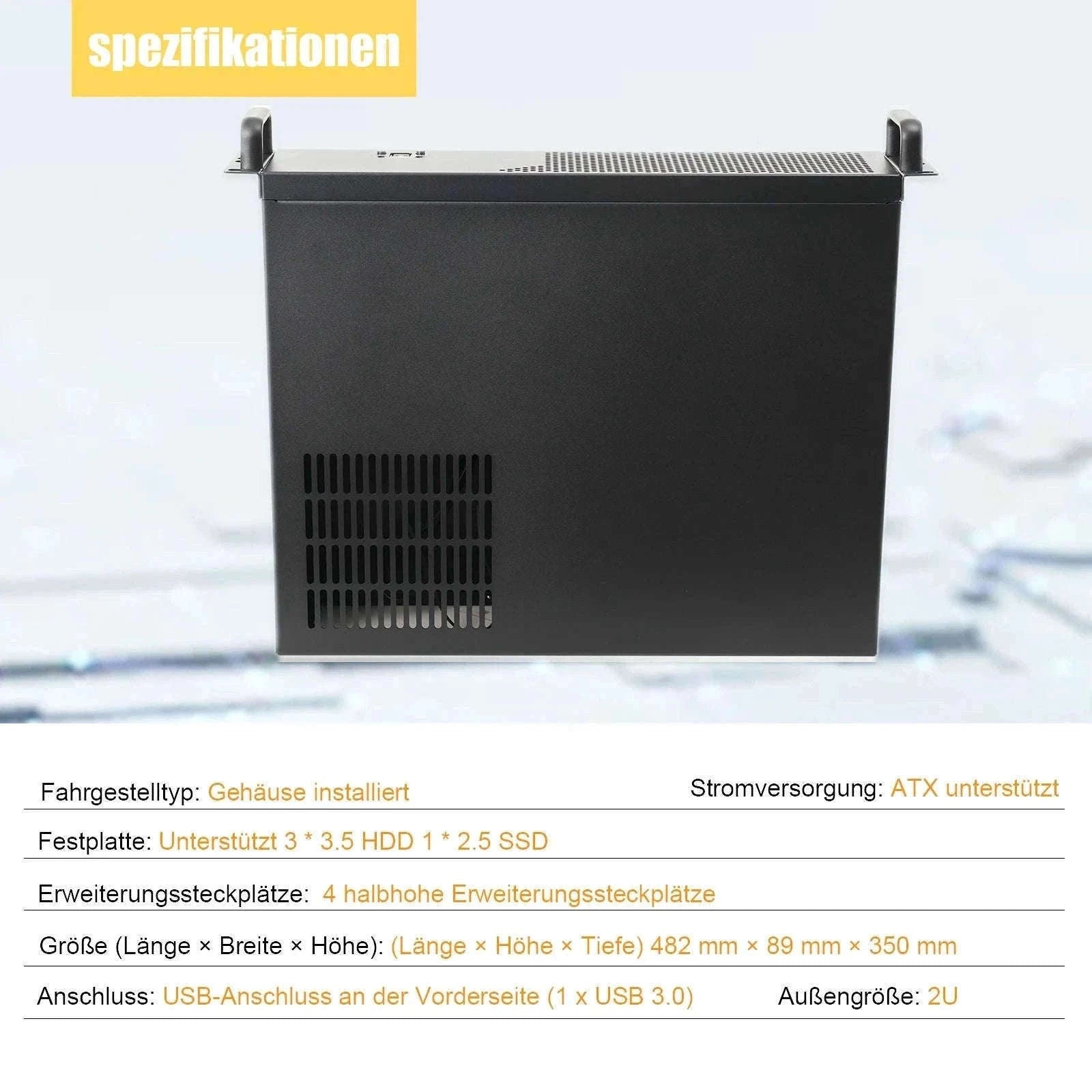 2U Ultra Short Rack Server Case 35cm Depth Micro ATX Mini ITX-United States