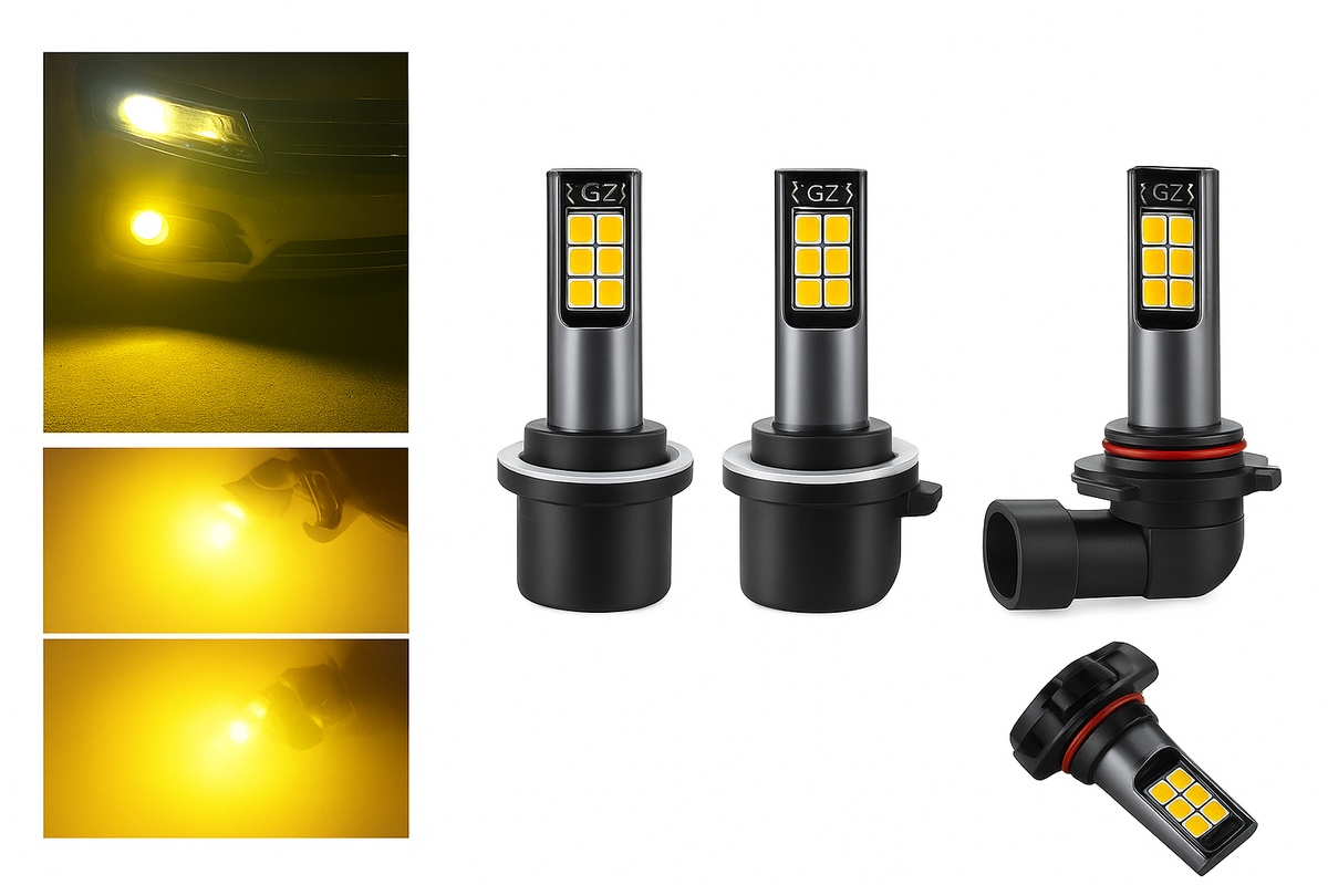 2x H8 H11 LED 9006 9005 9145 H1 H3 PSX24W 5202 880 881 nästan gul DRL körljus 12V bil framljus