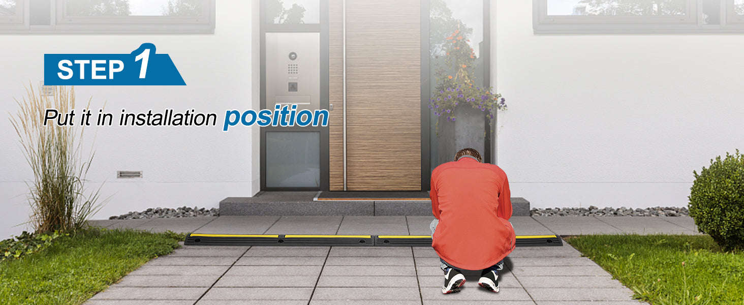3.28ft Cable Protector Ramp 4 Pack 1 Channel Heavy Duty Rubber Speed Bump-france