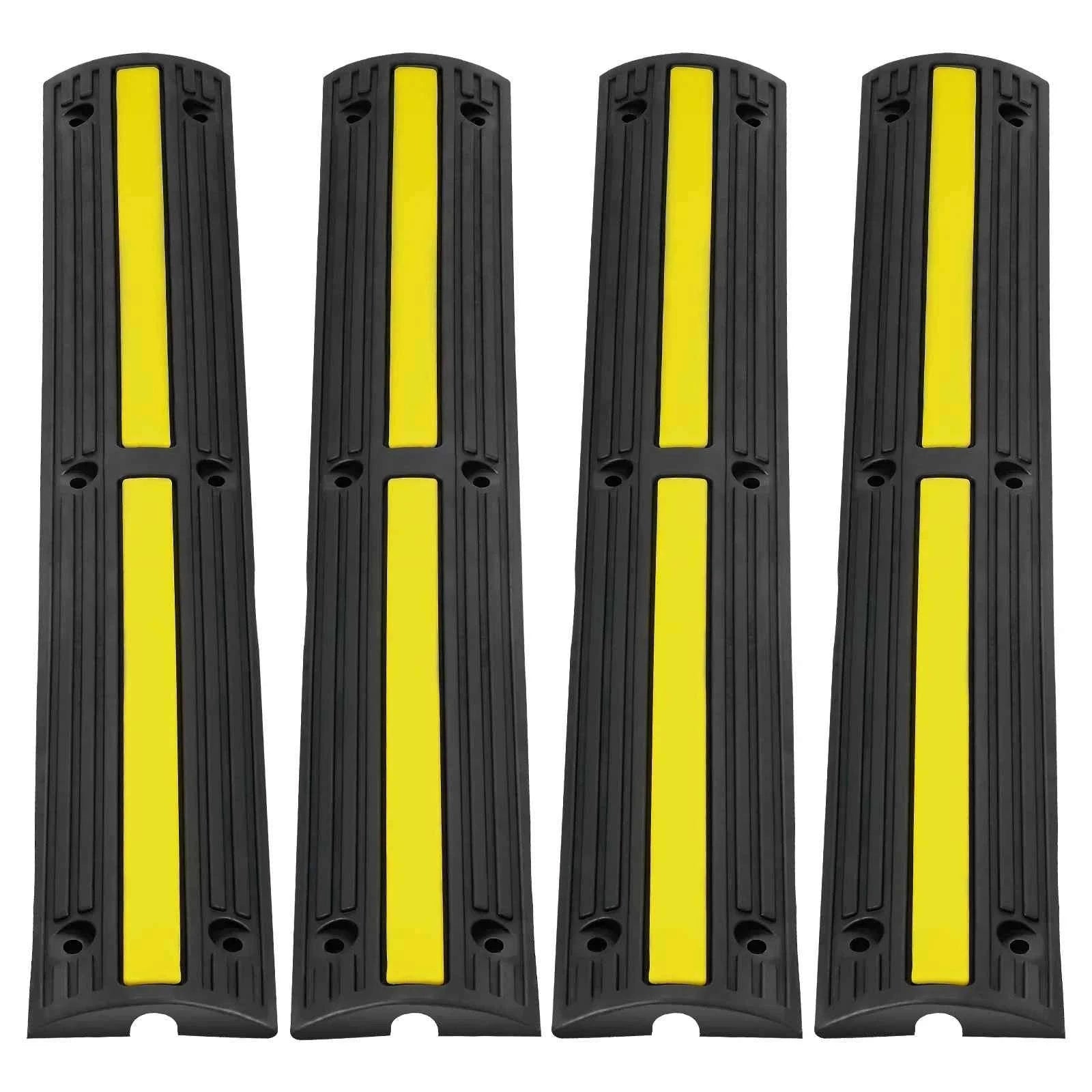 3.28ft Cable Protector Ramp 4 Pack 1 Channel Heavy Duty Rubber Speed Bump-france