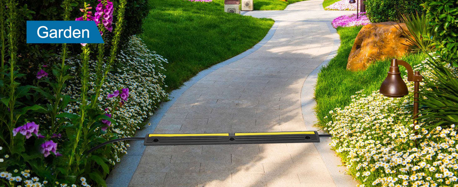 3.28ft Cable Protector Ramp 4 Pack 1 Channel Heavy Duty Rubber Speed Bump-france