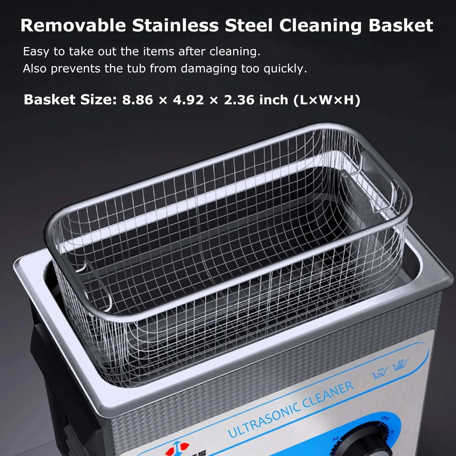 3.2L Ultrasonic Cleaner 40kHz Heated Bath for Jewelry & Glasses-220V-Digital Control / EU / China Mainland