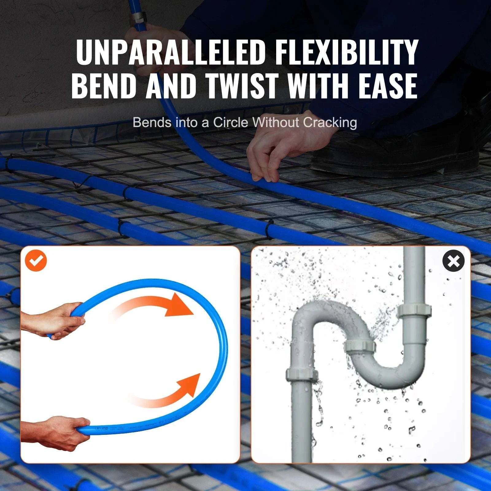 3/4 Inch PEX-A Pipe 100 Ft Flexible Tubing for Hot & Cold Water-PEX-A Blue / United States