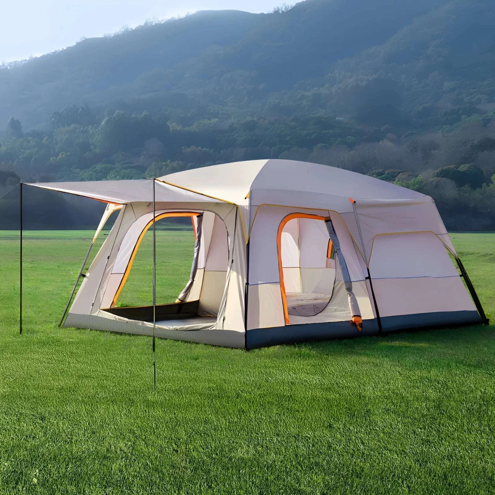 3-4 Person Camping Tent with Sun Protection & Mosquito Netting-United States