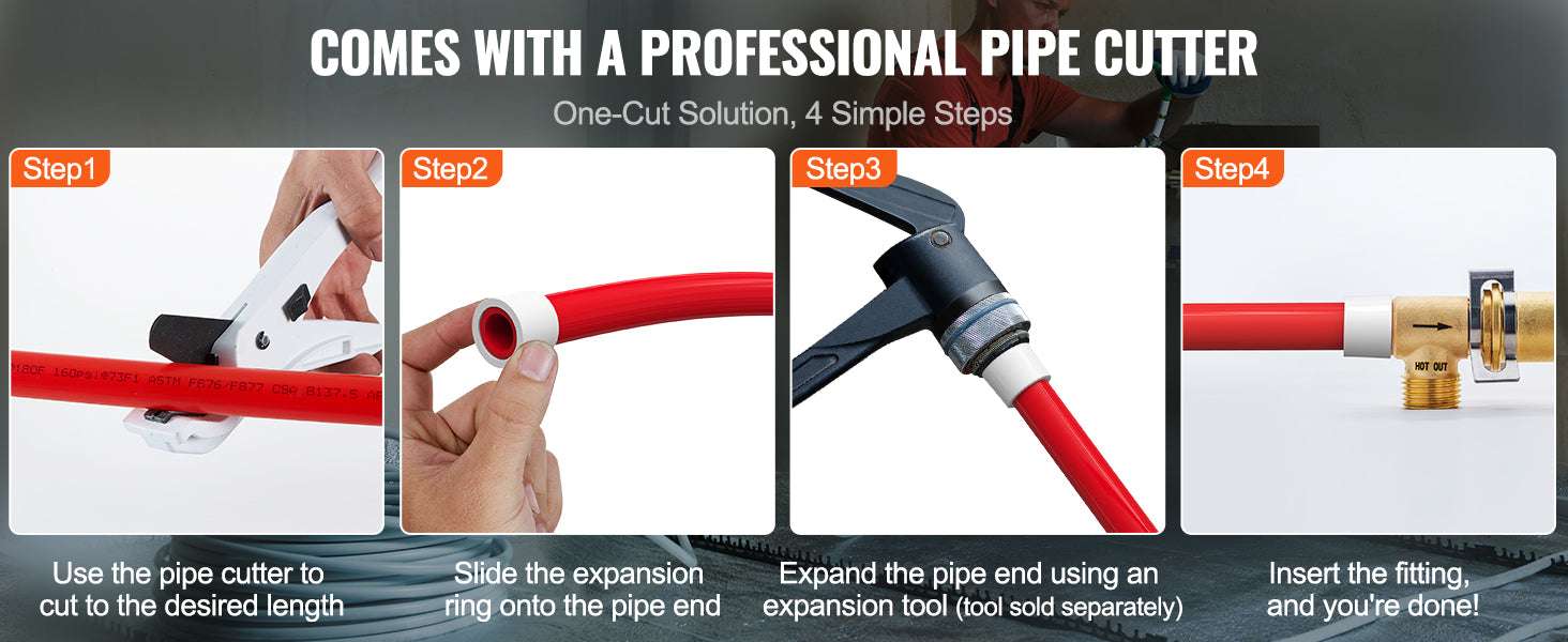 3/4" PEX-A Pipe Tubing 2x100FT for Hot & Cold Water Systems-2x100ft / United States