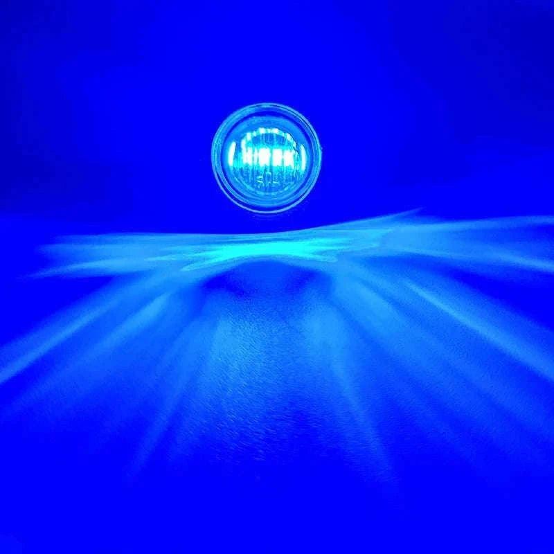 3/4" Round LED Side Marker Light for Truck Trailer Boat-Green / 12V  20PCS