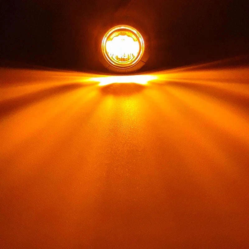 3/4" Round LED Side Marker Light for Truck Trailer Boat-Green / 12V  20PCS